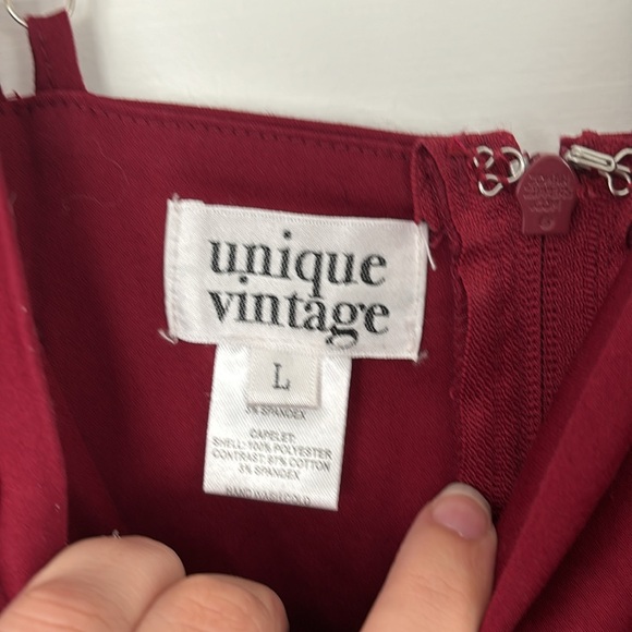 Unique Vintage red dress with capelet size large - Picture 6 of 13